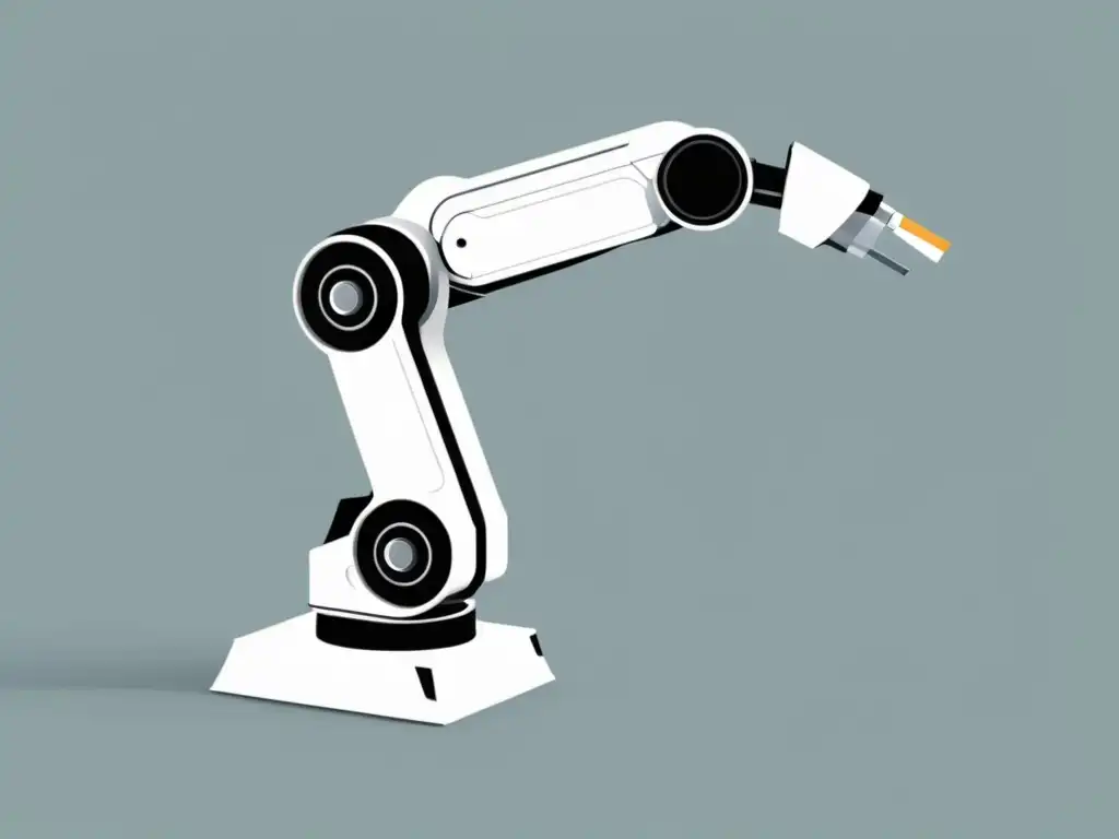 Robótica BIM: Construcción Precisa Un brazo robótico con tecnología BIM, construyendo una estructura arquitectónica precisa