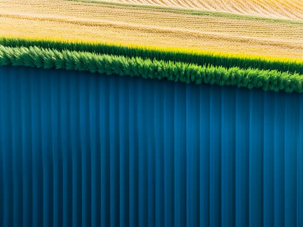 Un campo de trigo dorado se extiende hasta el horizonte, con un granjero solitario
