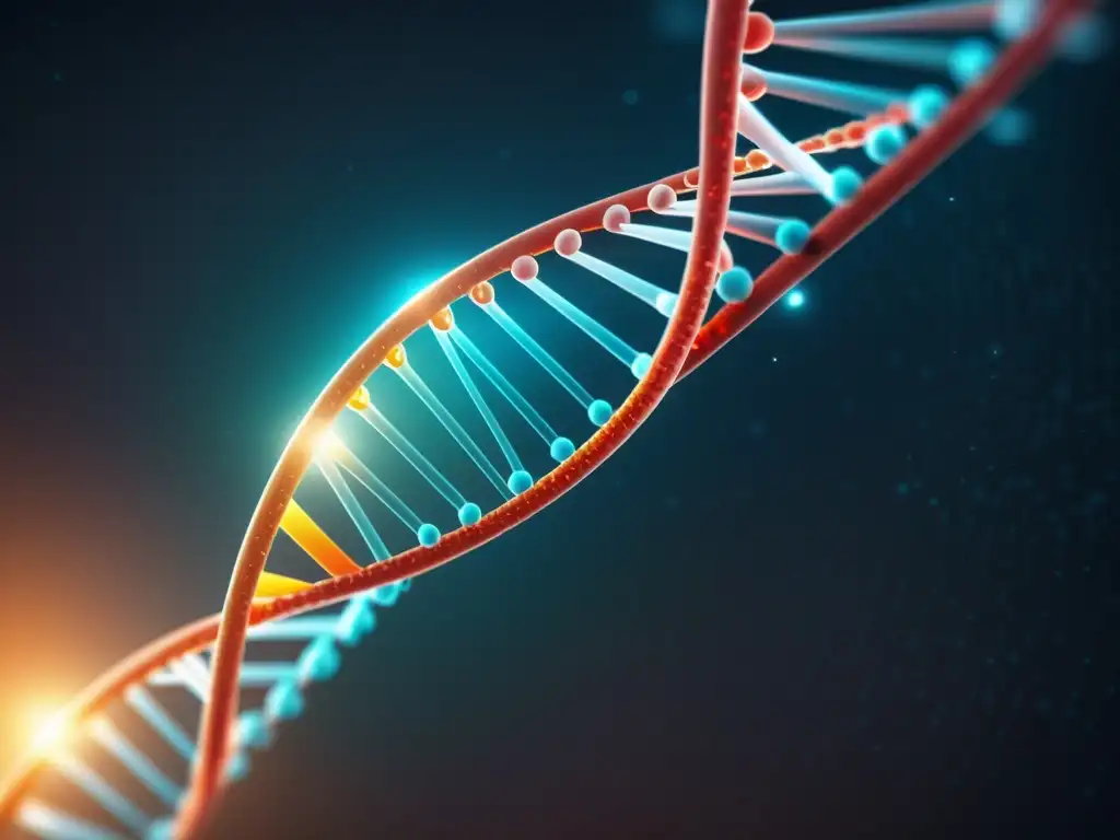 Visualización de datos Big Data para detección de cáncer, análisis detallado de ADN con herramientas futuristas y gráficos luminosos