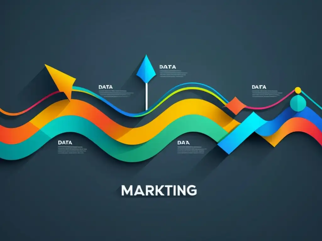 Representación gráfica de datos interconectados formando una campaña de marketing