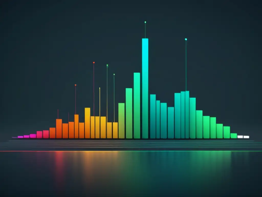 Visualización de datos minimalista con animaciones sutiles, transmitiendo claridad y precisión