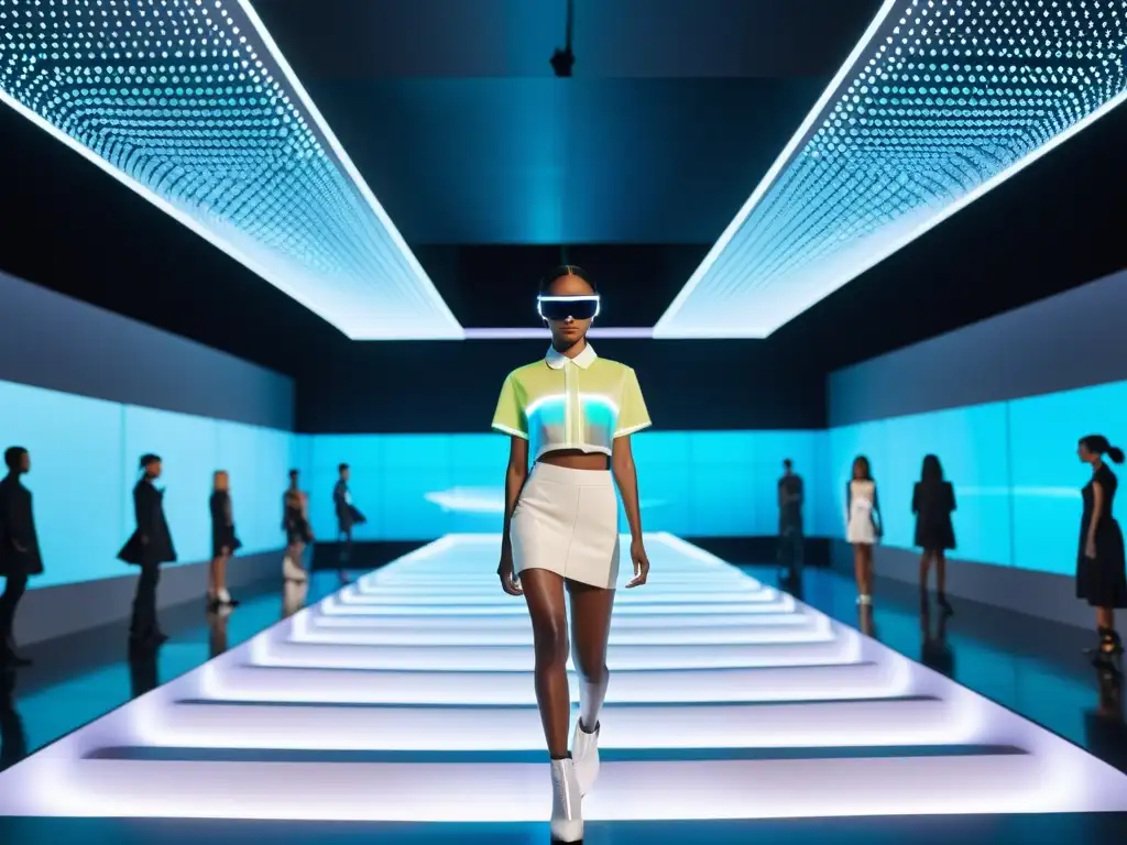 Desfile de moda en realidad aumentada con influencia futurista