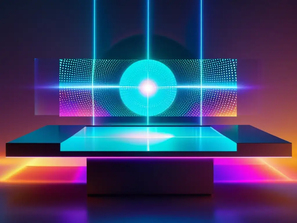 Un despliegue de visualización de datos futurista en 8k, con tecnologías de visualización de datos 2023, en colores vibrantes y formas geométricas