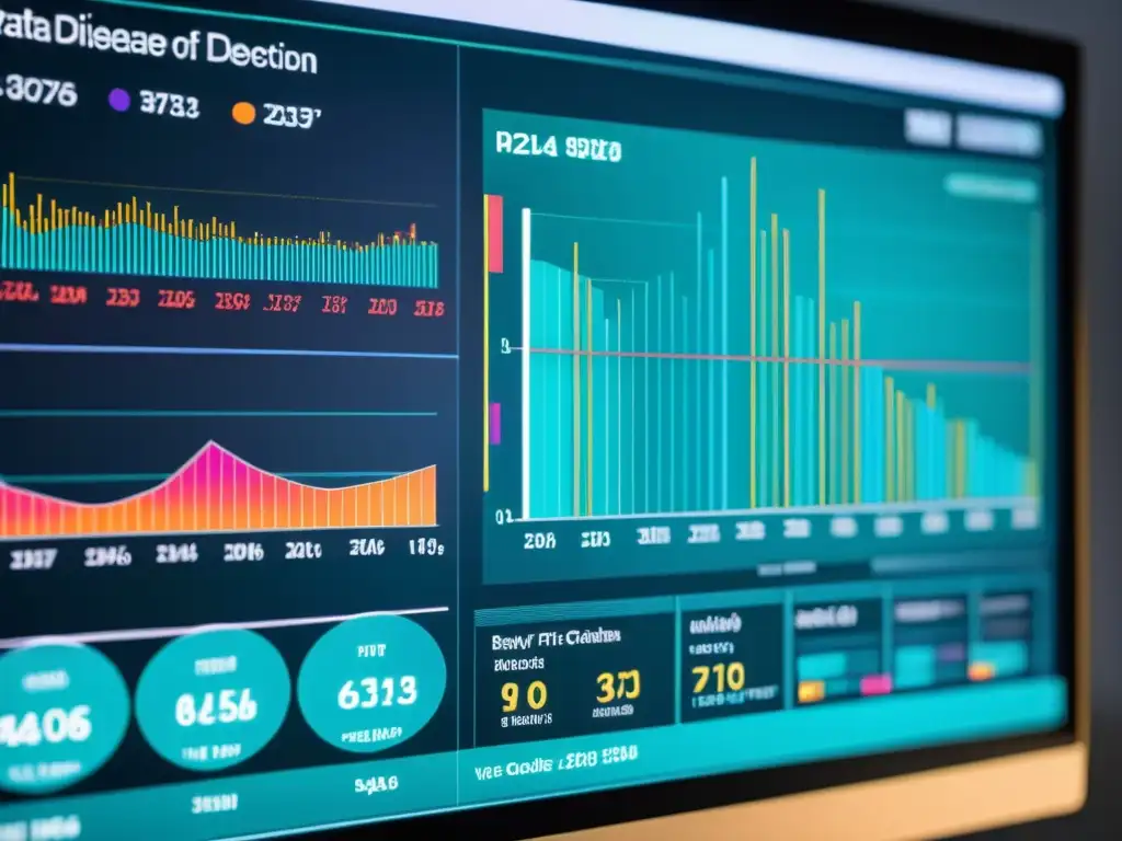 Una representación detallada de gráficos y datos de detección temprana de enfermedades mediante inteligencia artificial