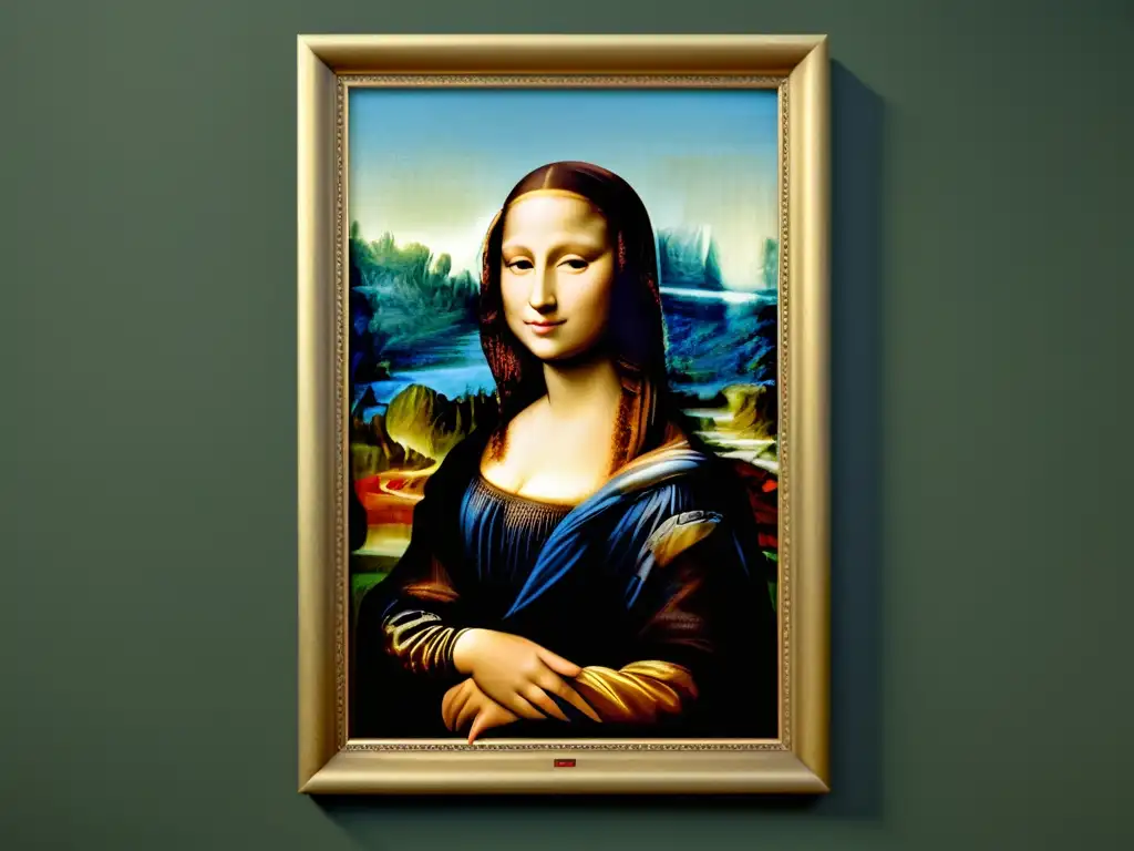 Detalle digital en alta resolución de la Mona Lisa, destacando la preservación de obras de arte con RV/RA y sus intrincados trazos