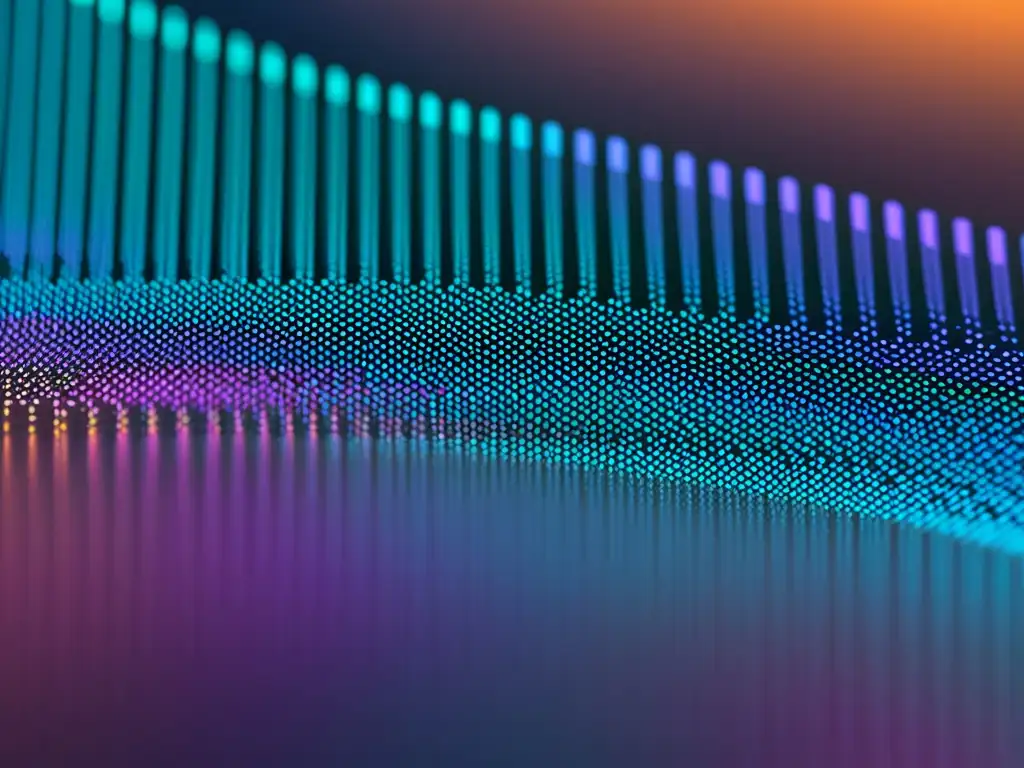 Detalle de pantalla de computadora con código y algoritmos de NFTs tecnología explicada, creando un patrón visualmente impactante