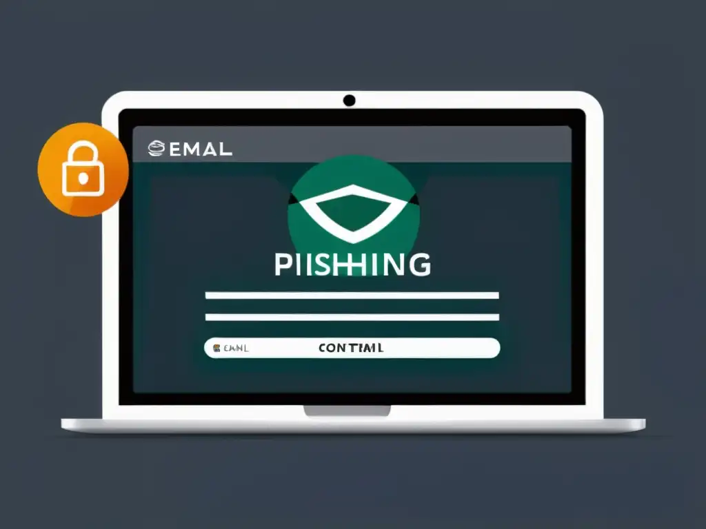 Detalle de sofisticado email de phishing en pantalla de ordenador