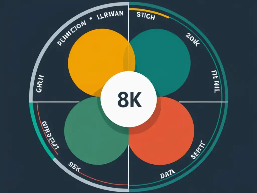 Detalle ultranítido de diagramas de Venn en datos, revelando complejas relaciones entre conjuntos de información