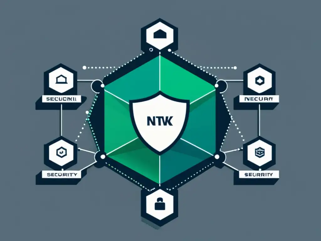 Diagrama de red segura: eficiencia y protección Diagrama de infraestructura de red minimalista con nodos interconectados y capas de seguridad, evocando eficiencia y protección