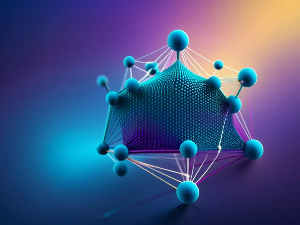 Diagrama neural futurista en tonos azules y morados, muestra la sofisticación del Deep Learning para predicción comportamiento consumidor