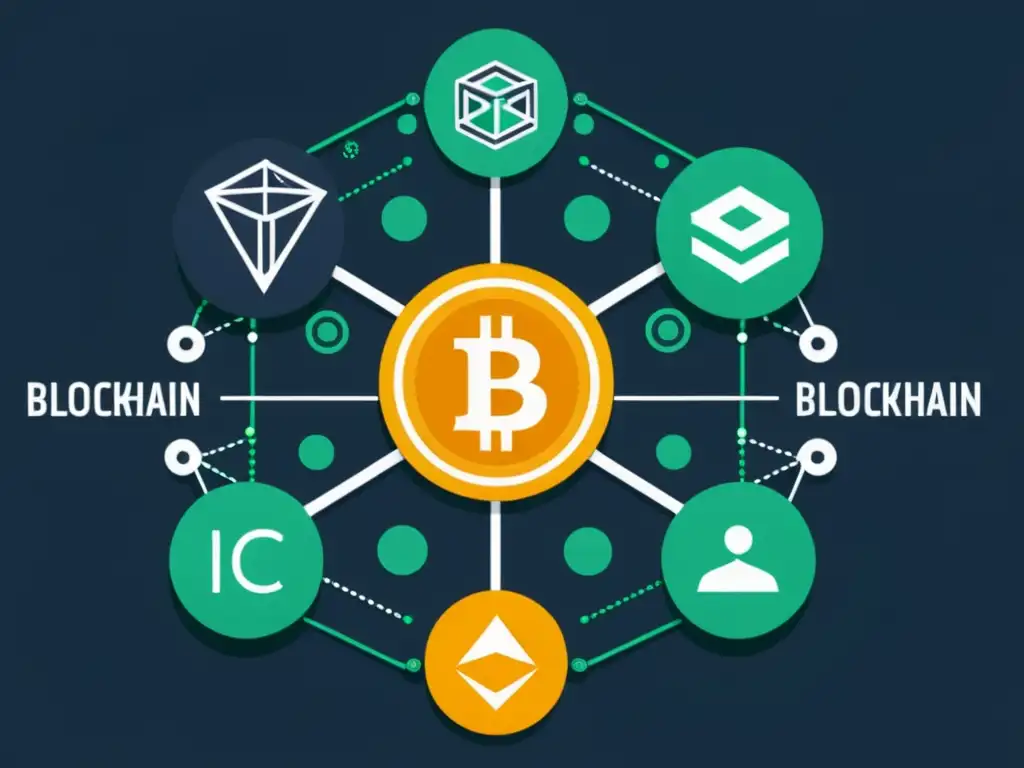 Diferencias entre ICO y IPO en Blockchain: Representación visual de intercambio de tokens ICO y IPO con diseño minimalista y sofisticado