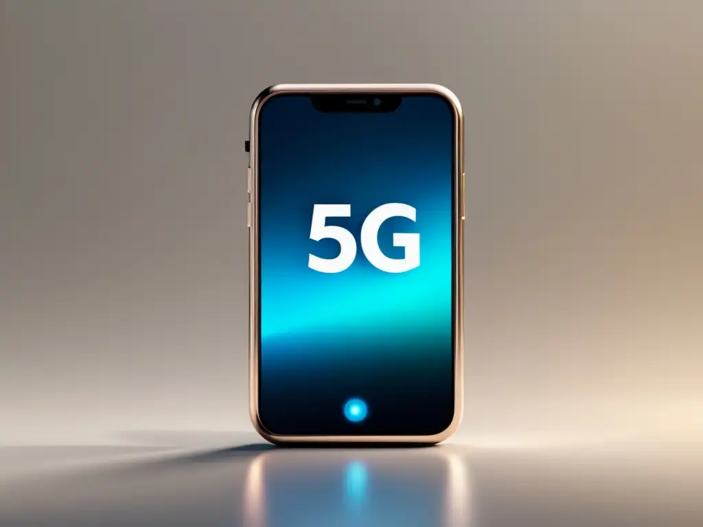 Un dispositivo móvil futurista muestra contenido de alta definición con conectividad 5G, fusionando entretenimiento y tecnología en la era 5G