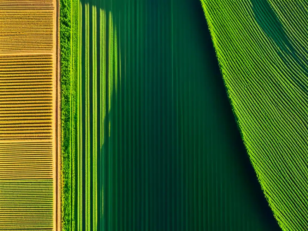 Drones agrícolas capturan la belleza y precisión de los cultivos en esta impresionante foto aérea de alta resolución