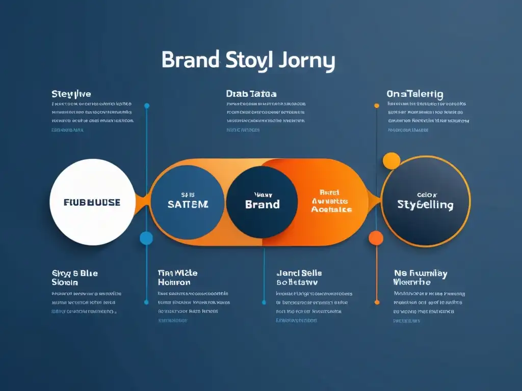 Visualización elegante de narrativas de marca con analítica predictiva, fusionando datos y creatividad en un proceso estratégico y moderno