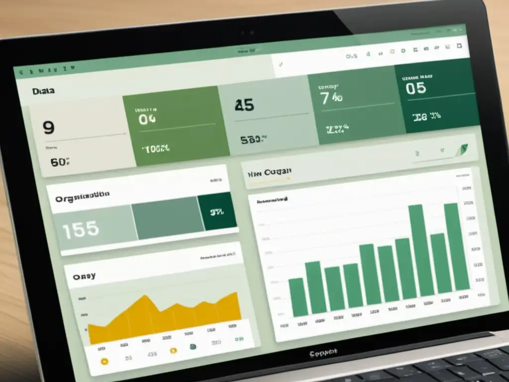 Un elegante panel de control con visualizaciones de datos organizadas transmite una narrativa visual efectiva con datos