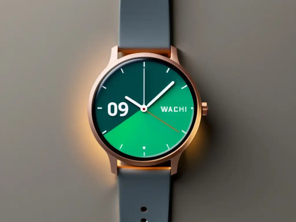 Un elegante smartwatch muestra datos de tendencias de consumo en un formato visualmente impactante