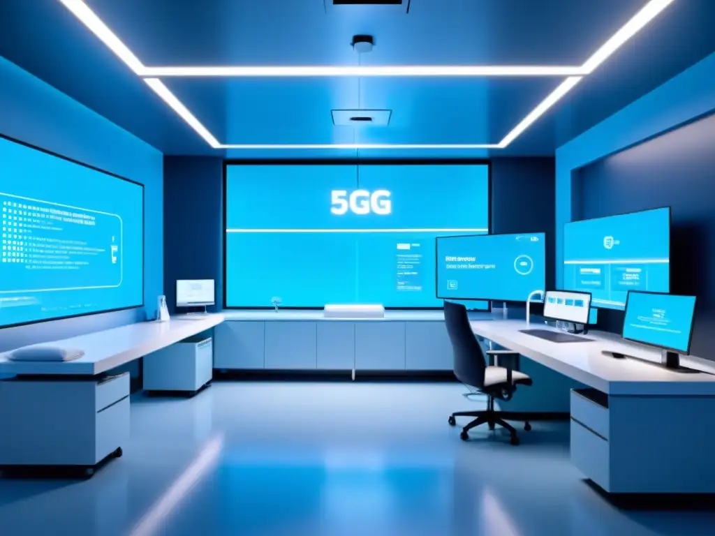 Equipo médico de alta tecnología conectado a red 5G, resaltando la eficiencia y precisión gracias a la latencia ultrabaja 5G en la atención médica