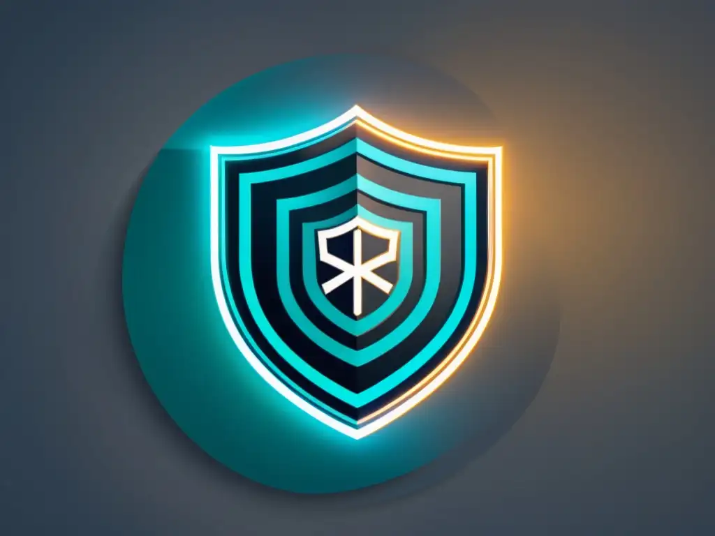 Escudo digital de ciberresiliencia Un escudo digital minimalista representando la ciberresiliencia