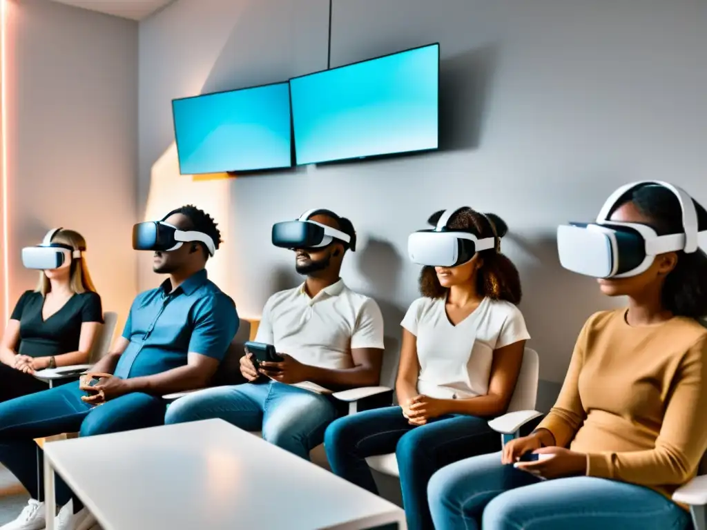 Estudiantes inmersos en experiencias de realidad virtual educativa