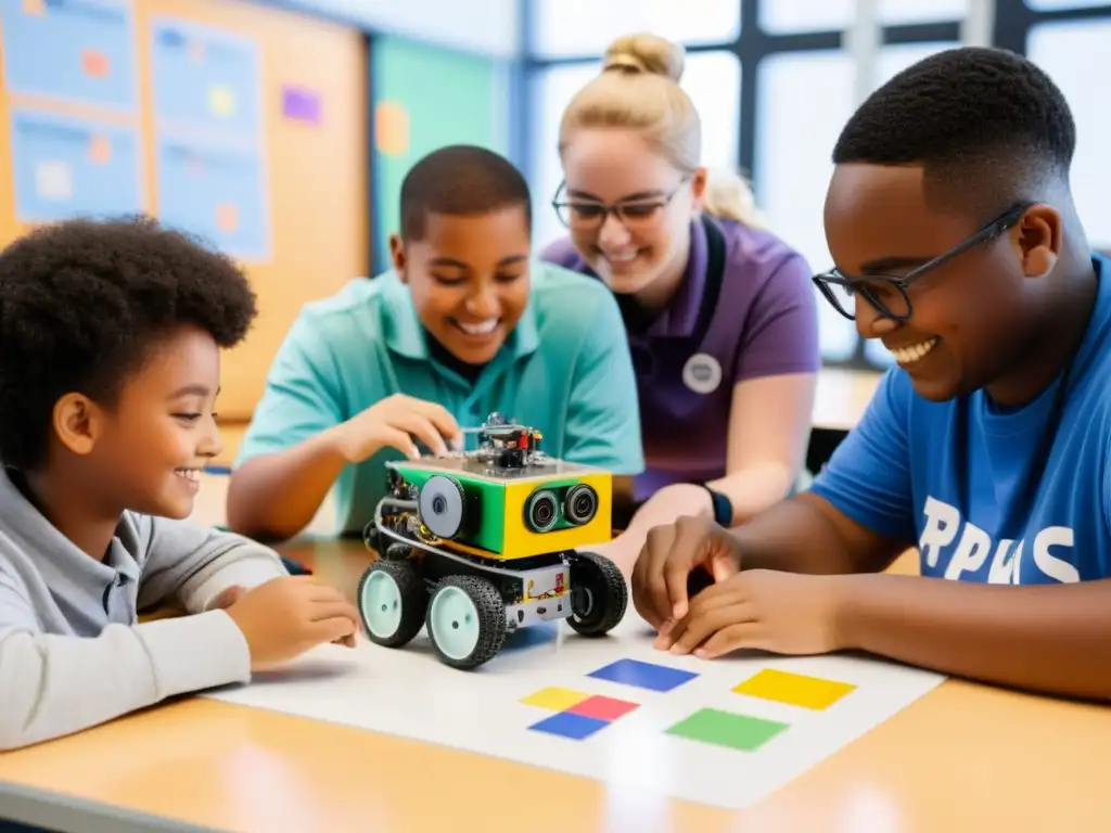 Estudiantes diversos, incluyendo necesidades especiales, construyen un robot