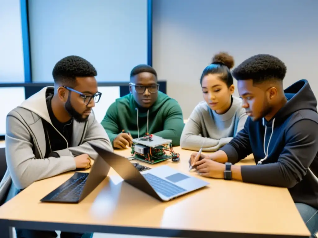 Estudiantes colaboran en proyecto de robótica, buscando financiación para educación innovadora