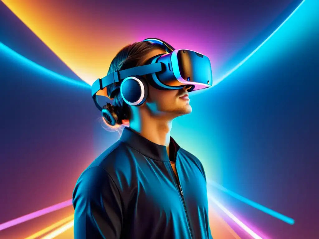 Una experiencia inmersiva en plataformas VR 5G, con colores vibrantes y detalles nítidos que transmiten libertad y fluidez