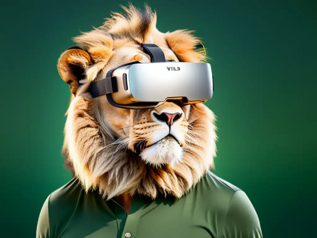 Experiencia de safari virtual con fauna salvaje en visor tecnológico