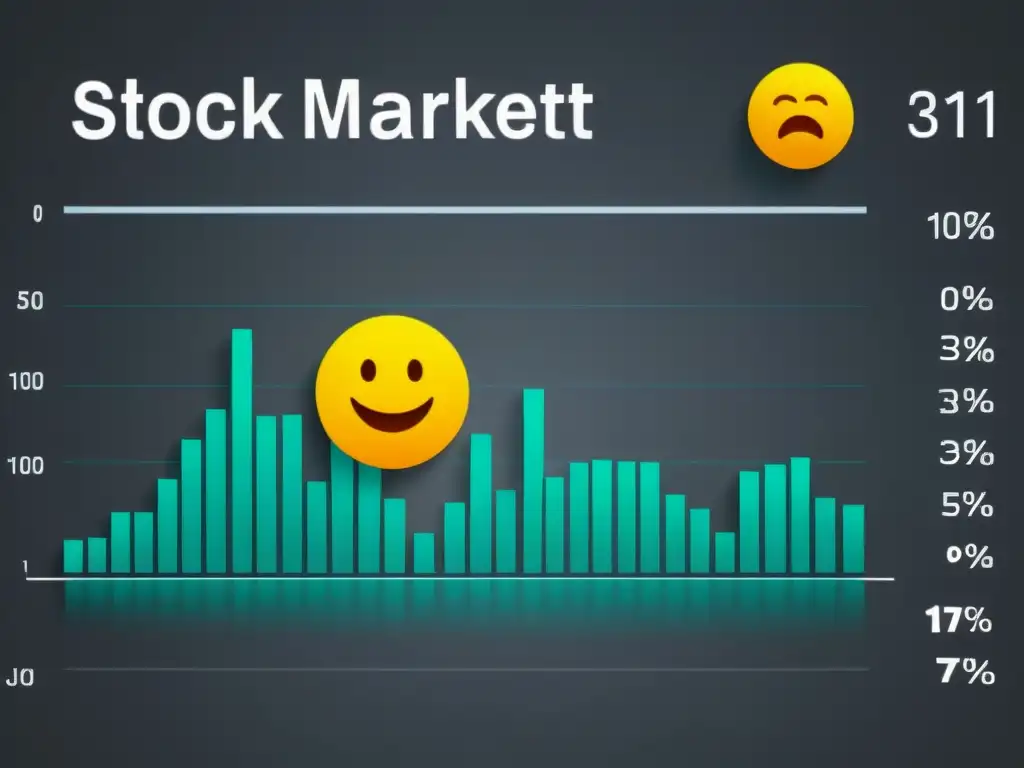 Gráfico de bolsa con emoticones sutiles representando emociones