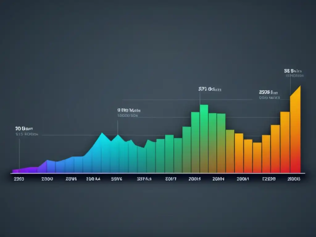 Gráfico detallado en líneas y barras muestra usos innovadores en análisis de big data