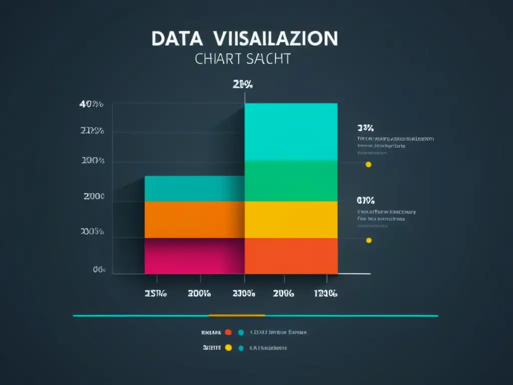 Gráfico impactante de visualización de datos que destaca la importancia de la psicología en la interpretación, con colores vibrantes y formas claras