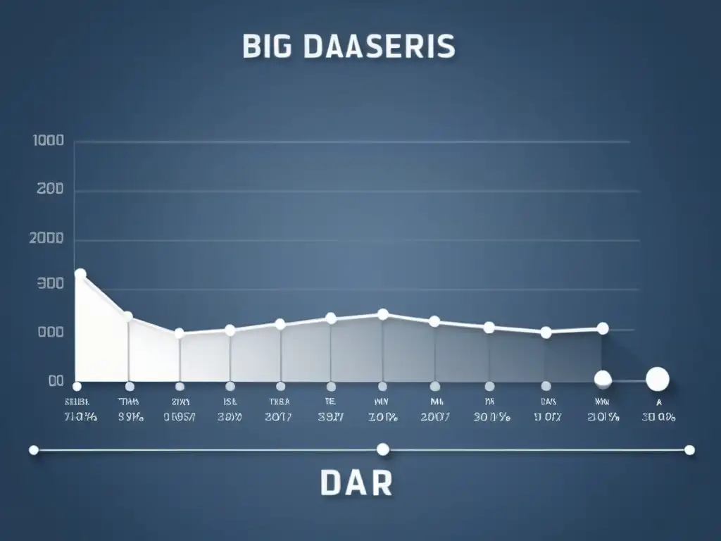 Un gráfico de líneas minimalista muestra la correlación entre el análisis de big data y los usos innovadores de gráficos de barras y líneas