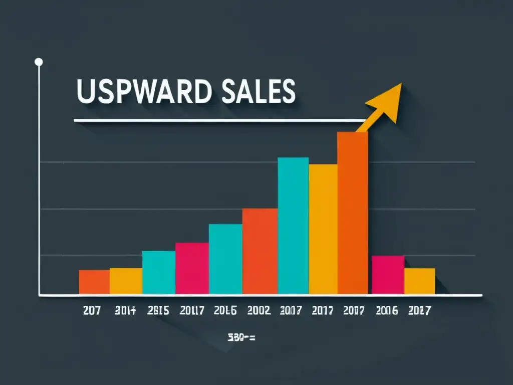 Gráfico de líneas minimalista con tendencia alcista en ventas minoristas