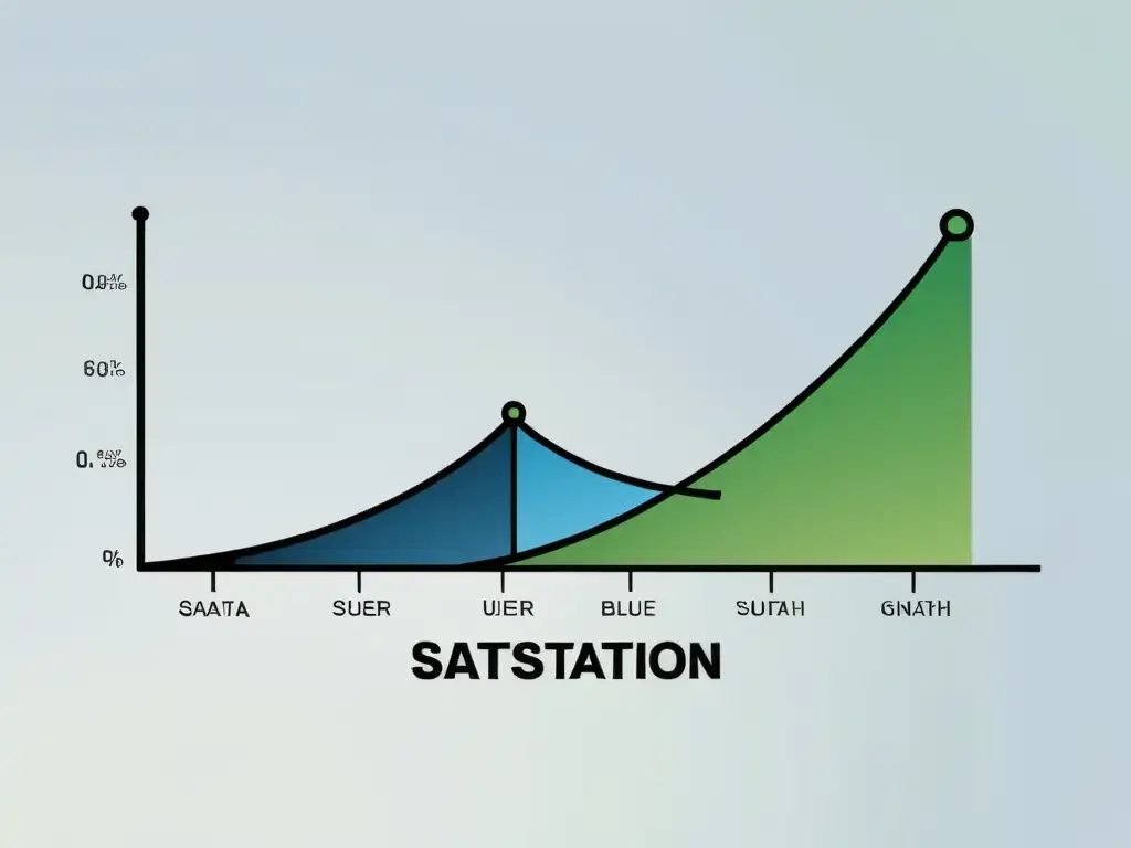 Un gráfico minimalista y elegante muestra la correlación entre la satisfacción del usuario y el análisis de datos