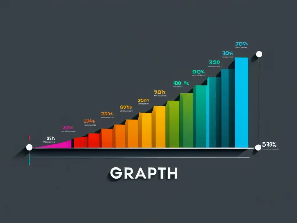 Gráfico moderno en colores vibrantes sobre fondo blanco