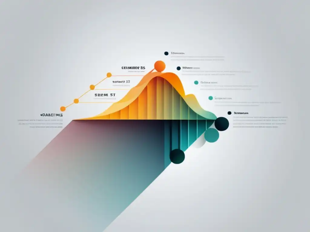 Gráfico moderno de datos interconectados en tonos sutiles