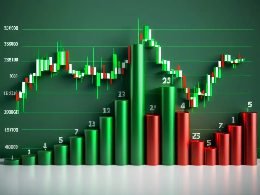 Gráfico de velas limpio y minimalista de criptomoneda, para herramientas análisis técnico criptomonedas