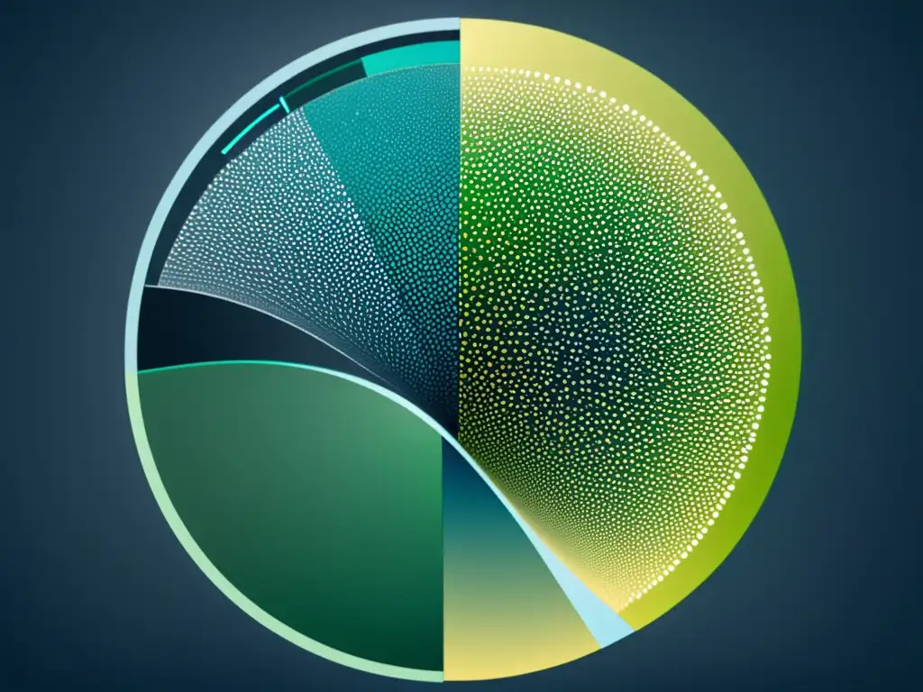 Herramientas Big Data para la detección del cáncer: visualización futurista de datos de células cancerígenas con patrones detallados y colores relajantes