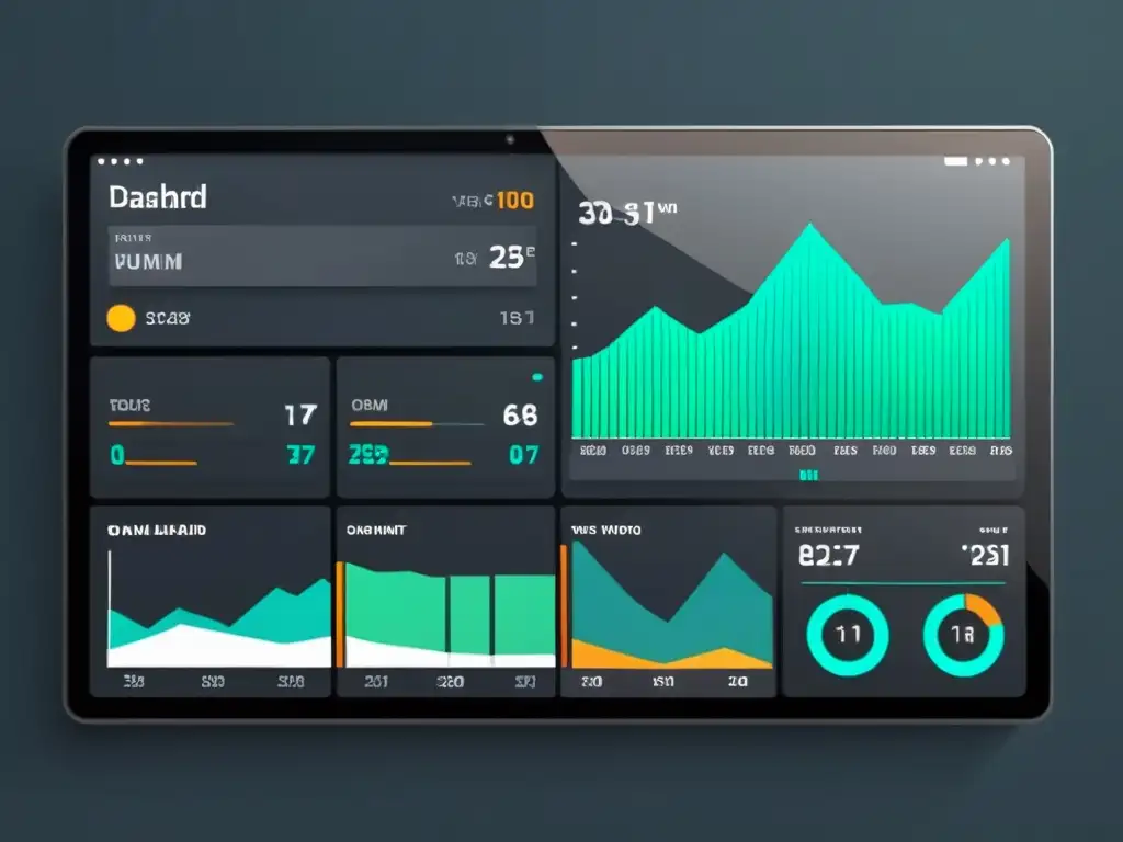 Herramientas para gestión de datos en tiempo real: panel de control minimalista con gráficos y datos analíticos modernos