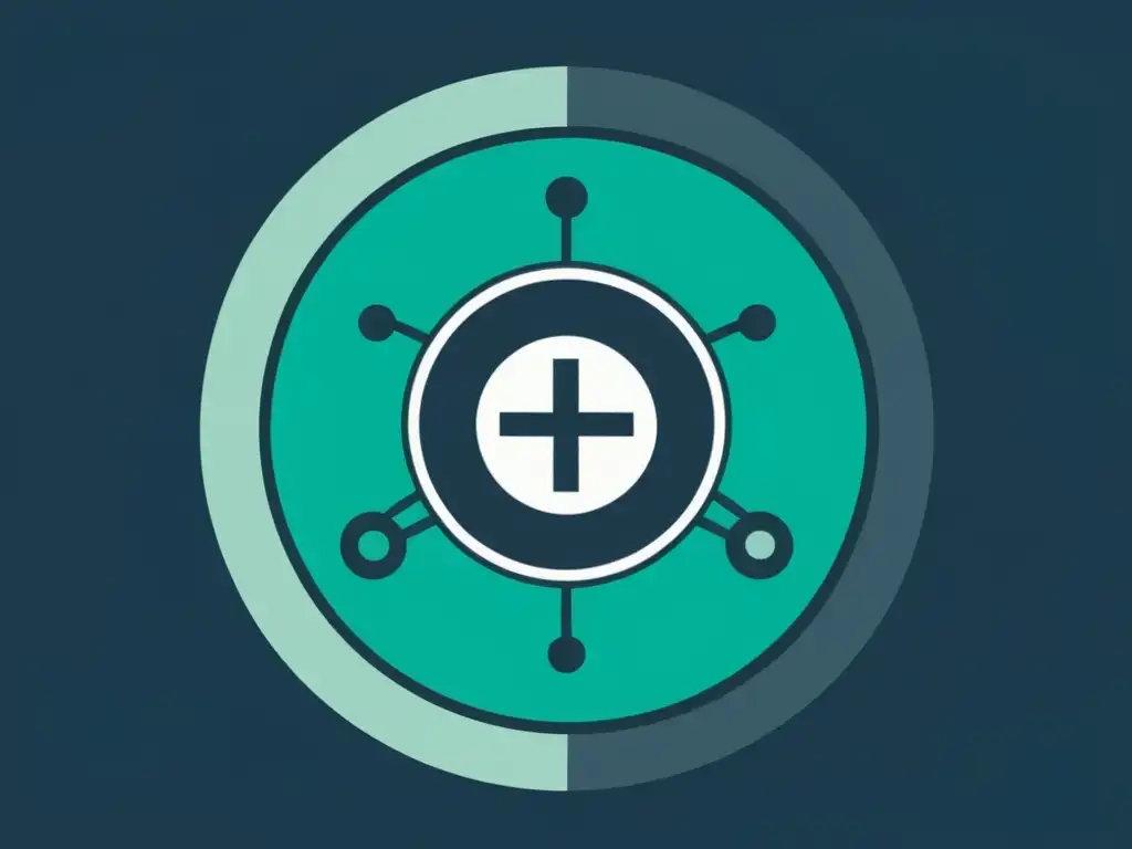 Transformación segura de expediente médico a blockchain Transformación segura de historiales médicos en blockchain: ilustración minimalista de alta resolución