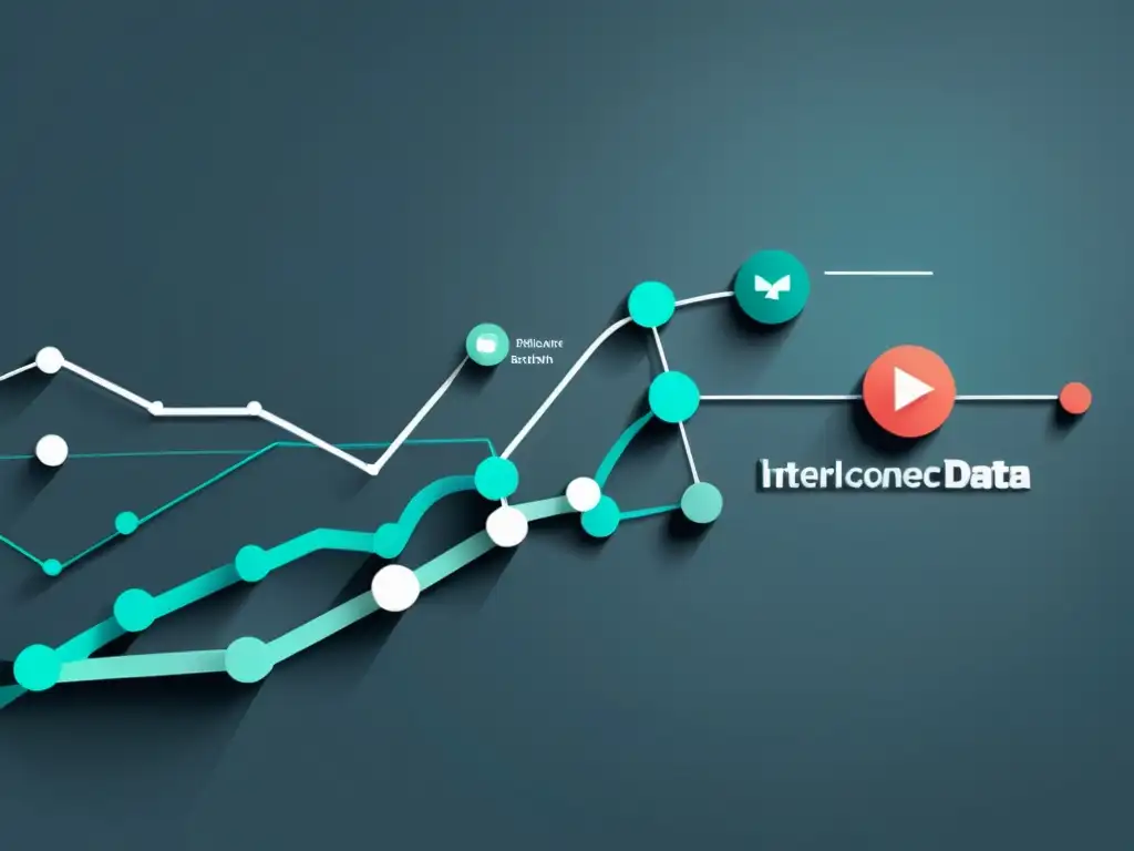 Una ilustración futurista y minimalista de datos interconectados y gráficos, simbolizando métodos de análisis predictivo en industrias de la salud