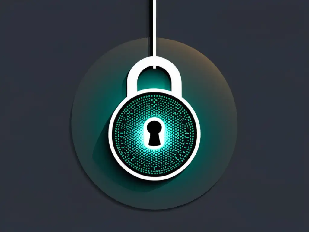 Cerradura digital: símbolo de seguridad en el desarrollo de software Imagen de un candado digital con circuitos interconectados, simbolizando los Principios de programación para seguridad en el desarrollo de software