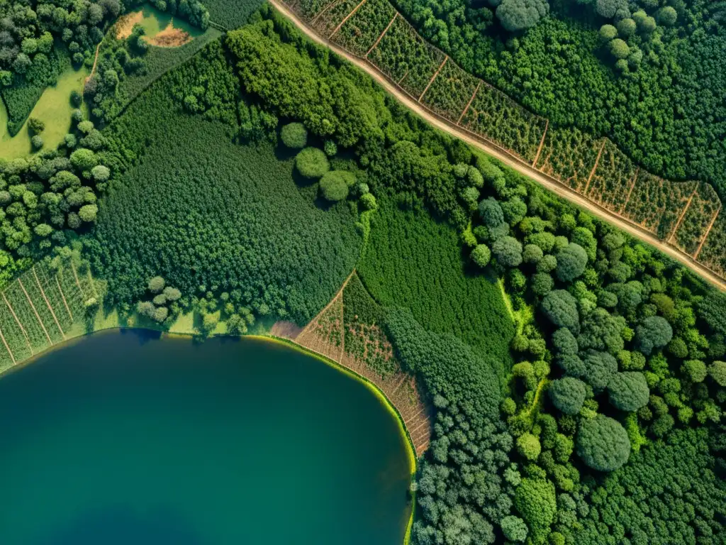 Imagen detallada de la deforestación a lo largo del tiempo, con impactante contraste entre selva intocada, deforestación inicial y tierra estéril