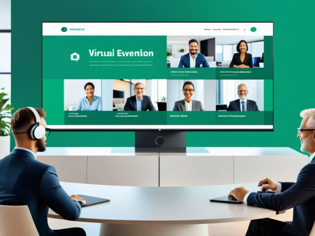 Imagen de un evento virtual con un diseño moderno y elegante, ampliando alcance redes eventos virtuales