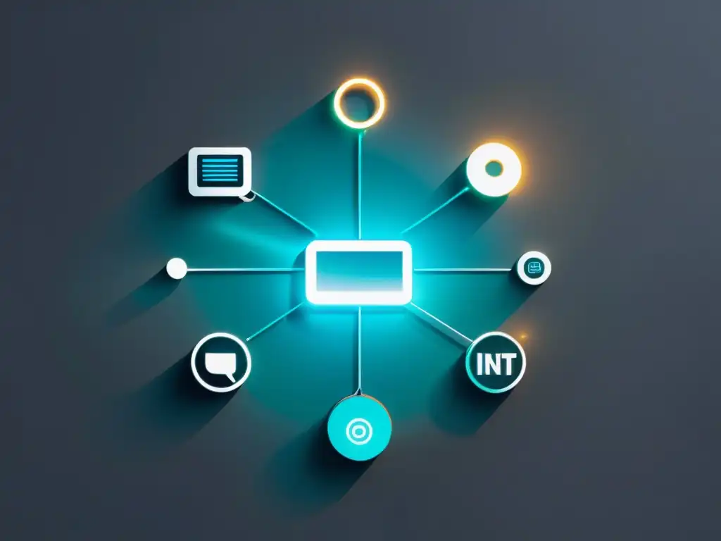 Red de Dispositivos IoT 5G: Conexión Futurista Una imagen impactante de dispositivos interconectados brillando con una luz futurista, representando la sinergia del 5G en IoT