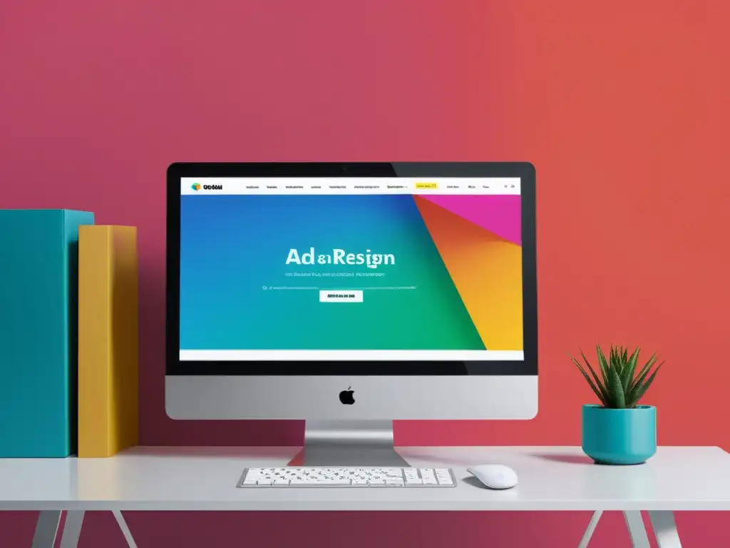 Una imagen minimalista de una pantalla de ordenador con un anuncio de retargeting en marketing de afiliación, mostrando un diseño moderno y llamativo