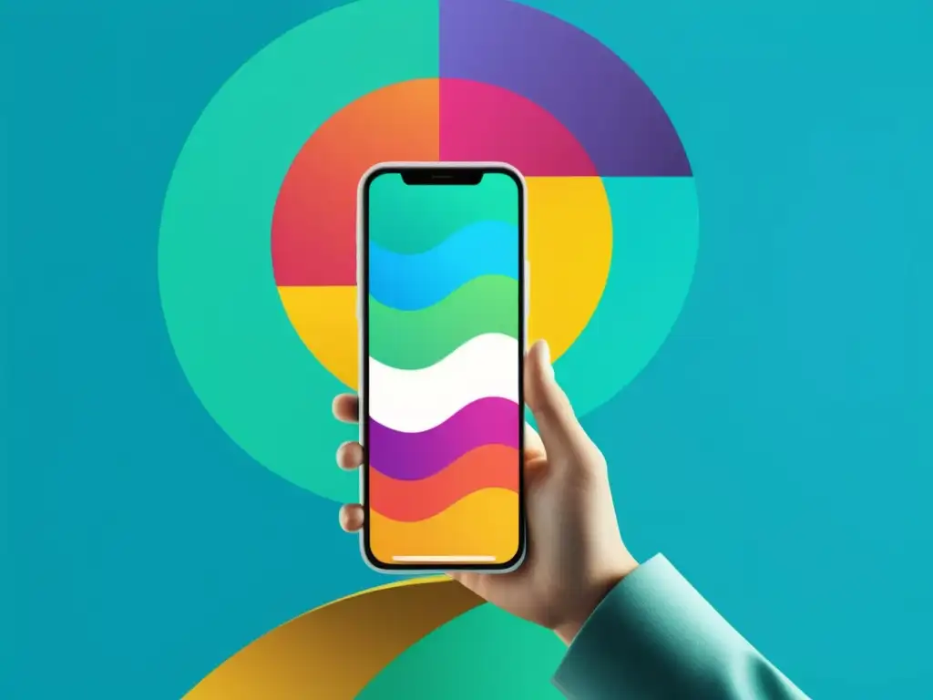 Imagen de pantalla de smartphone con contenido efímero en estrategias de marketing, captando la atención con colores vibrantes y detalles nítidos