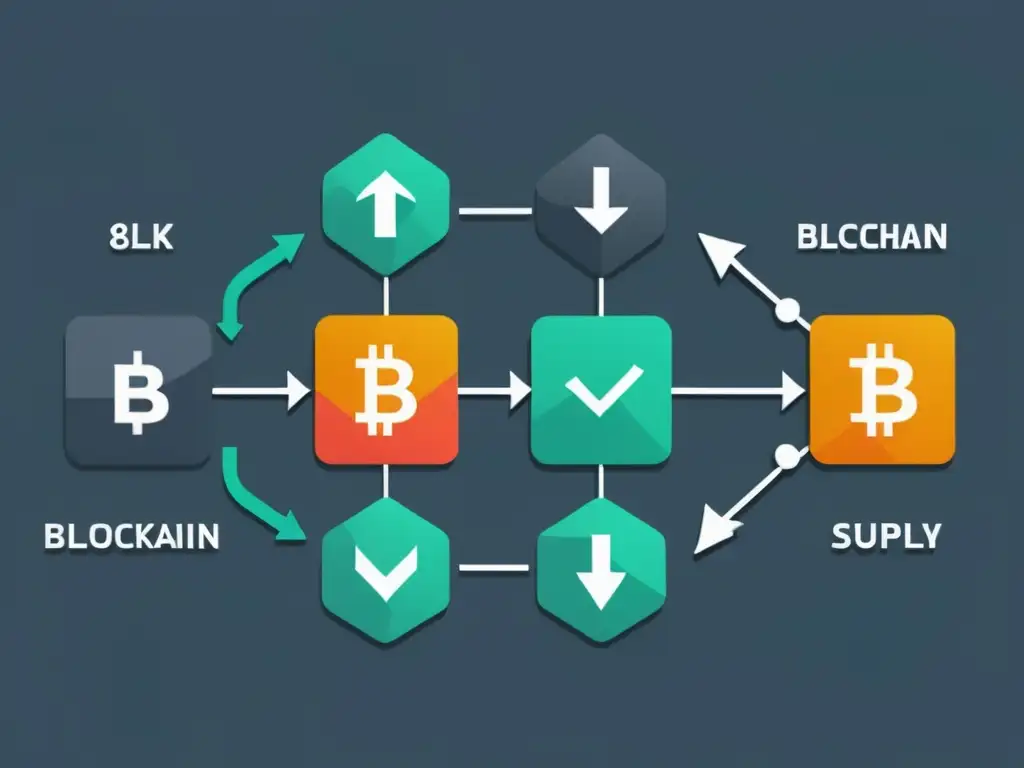 Imagen 8k de red blockchain con cadena de suministros, transmitiendo eficiencia y transparencia