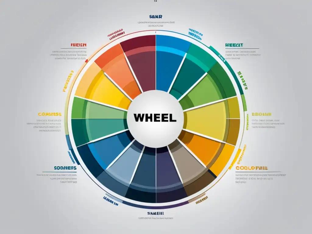 Un impactante círculo cromático con emociones y percepciones asociadas a colores en marketing digital