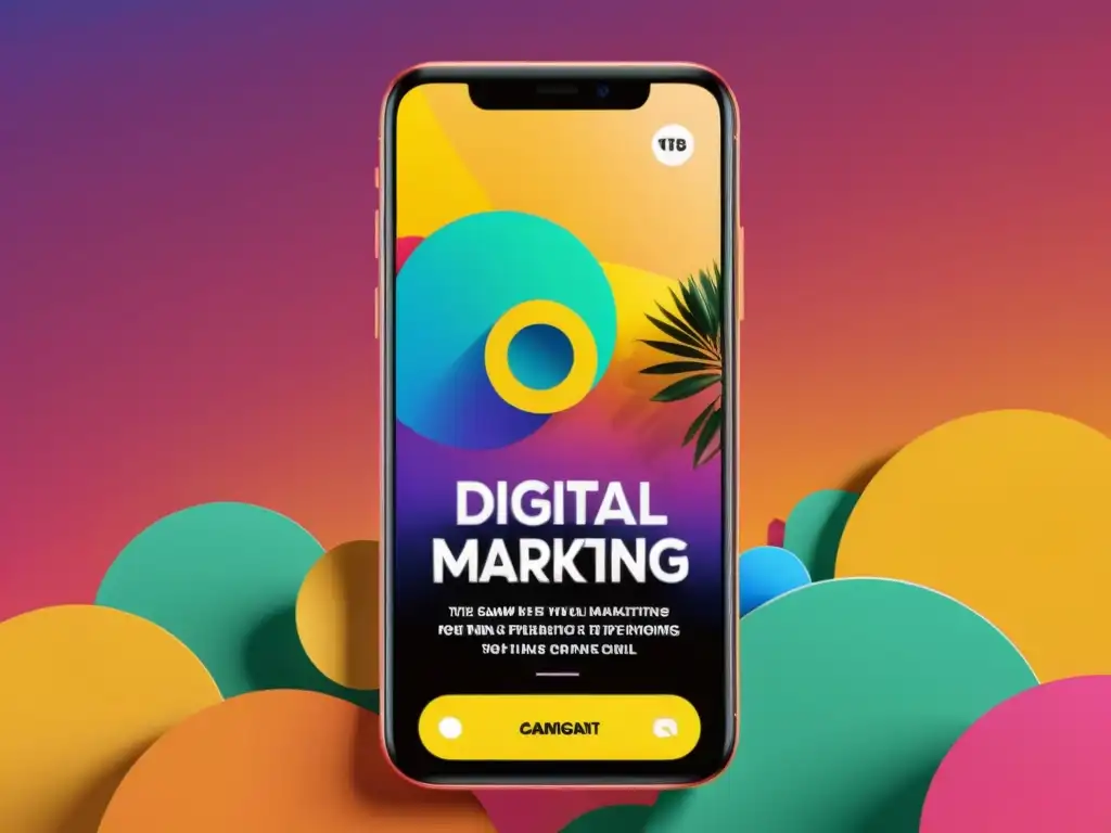 Un impactante diseño de campaña de marketing en redes sociales efímeras con contenido vibrante y llamativo en un smartphone