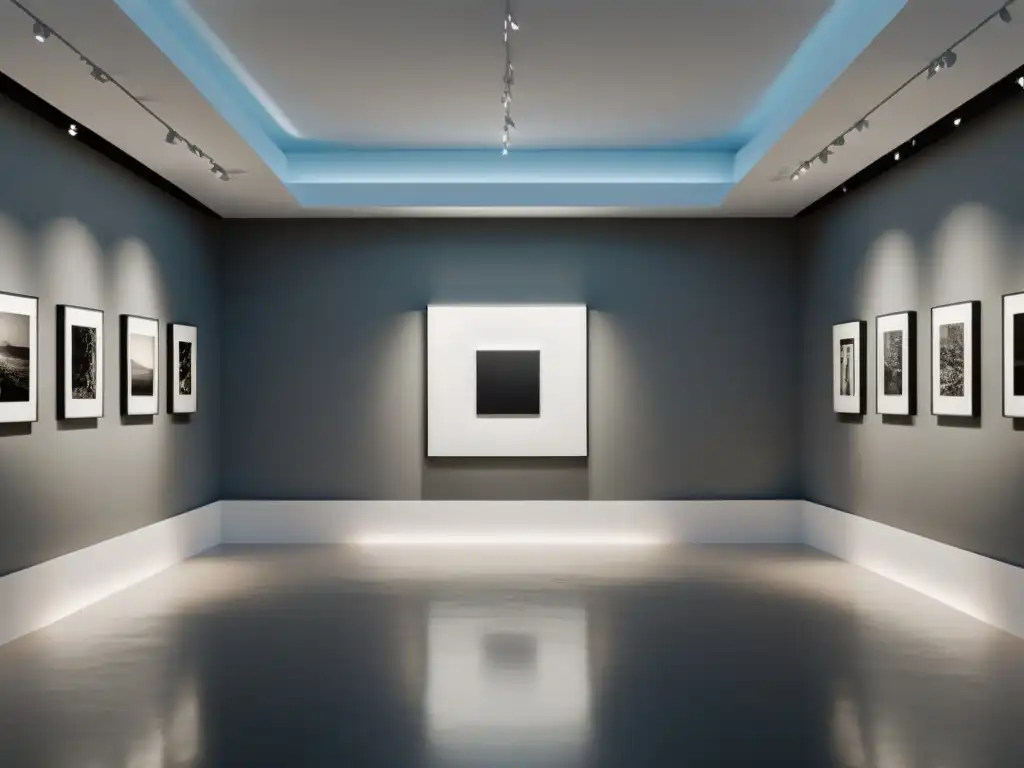 Una impactante galería virtual con arte tradicional y vanguardista integrado en un ambiente minimalista y luminoso